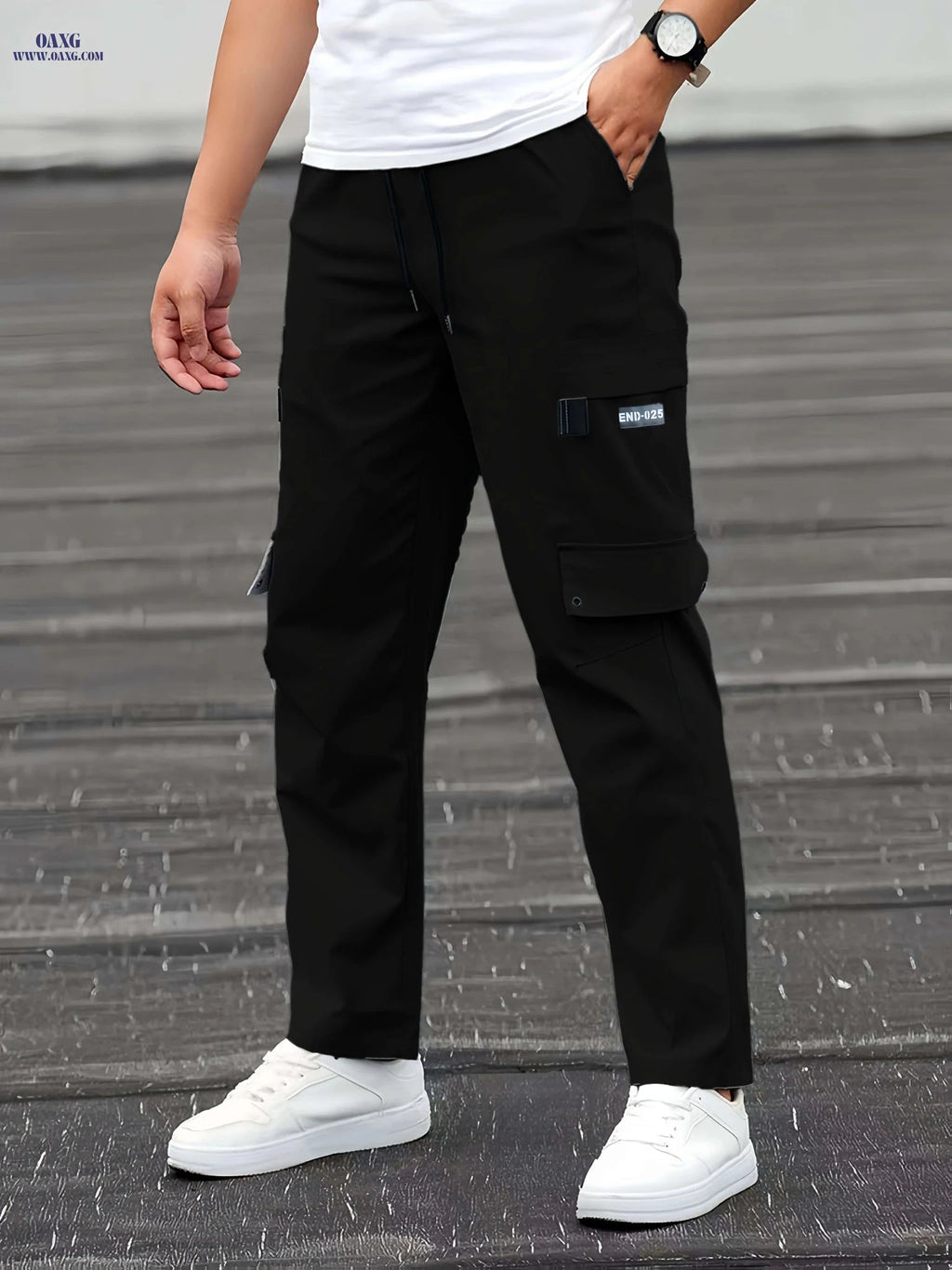 Men's Casual Cargo Pants - Stylish Loose Fit, Multiple Pockets   OAXG Light Grey / FR S