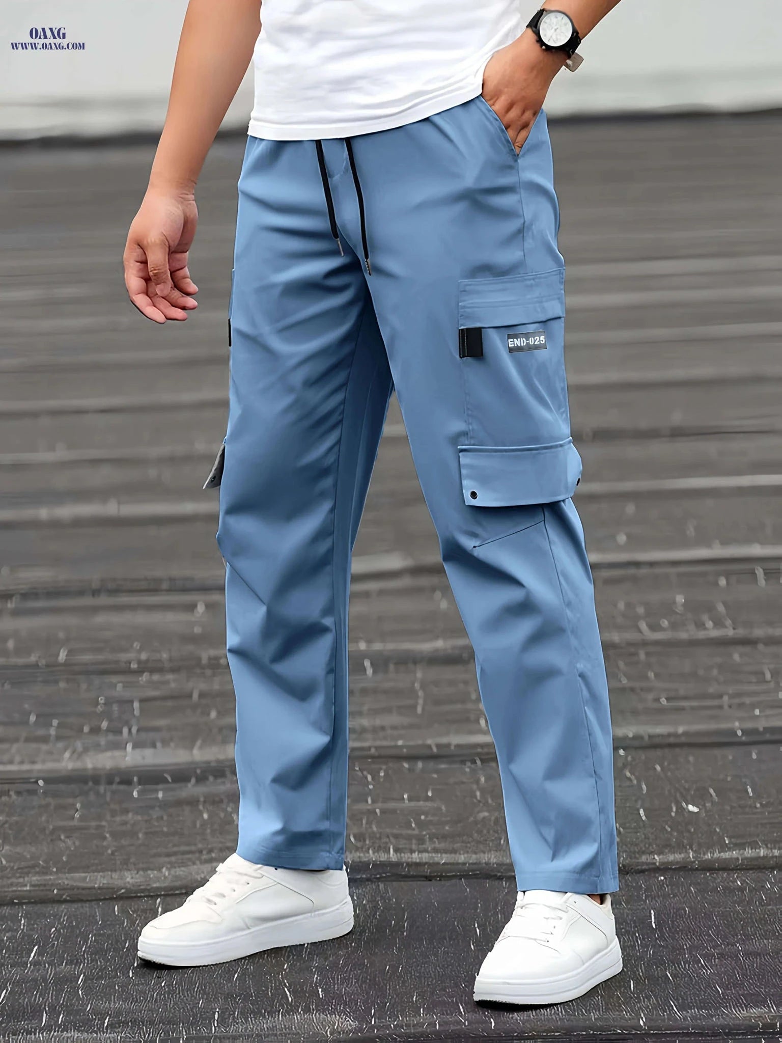 Men's Casual Cargo Pants - Stylish Loose Fit, Multiple Pockets   OAXG 