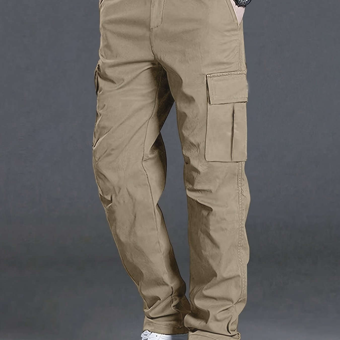 Men's Casual Cargo Pants - Trendy with Large Pockets & Drawstring   OAXG 