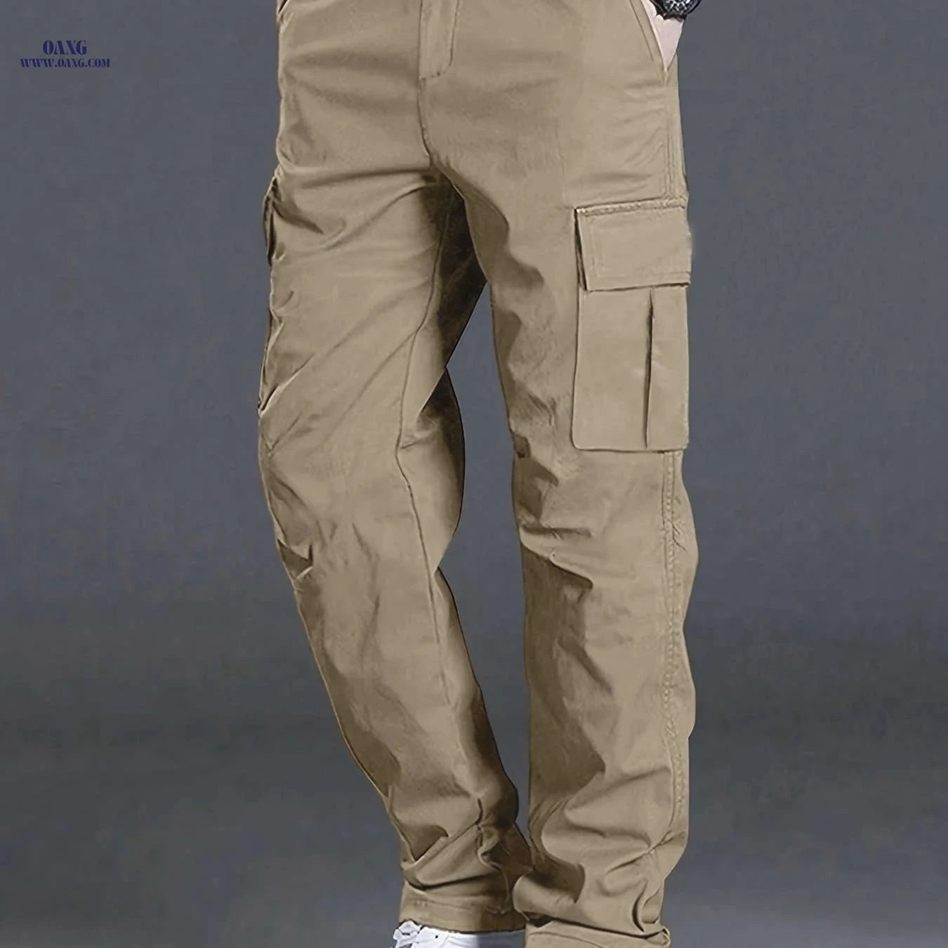 Men's Casual Cargo Pants - Trendy with Large Pockets & Drawstring   OAXG Black / FR S