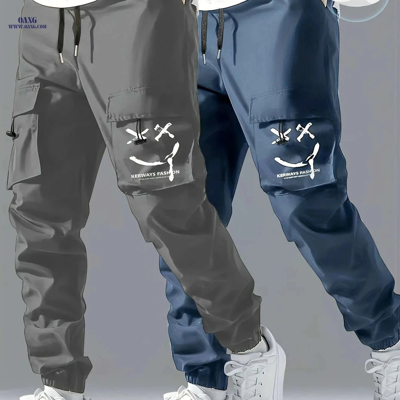 Men's Casual Cargo Pants Two-Pack - Comfortable & Easy Care   OAXG 