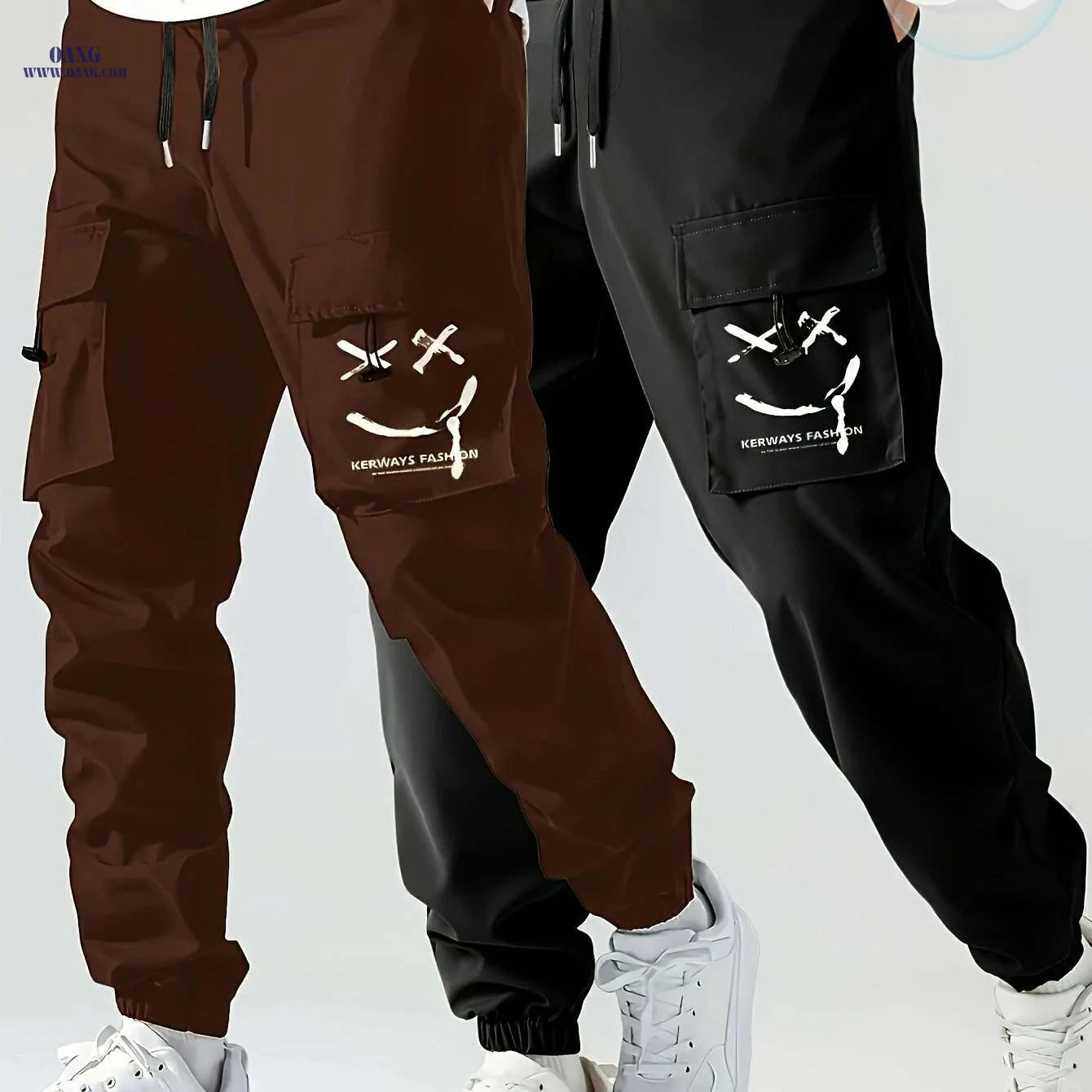 Men's Casual Cargo Pants Two-Pack - Comfortable & Easy Care   OAXG 