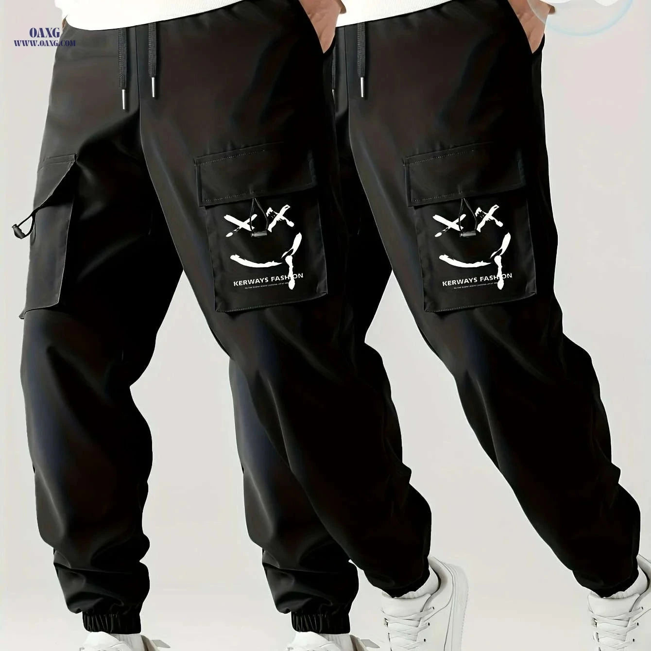 Men's Casual Cargo Pants Two-Pack - Comfortable & Easy Care   OAXG 