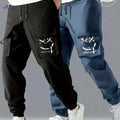 Men's Casual Cargo Pants Two-Pack - Comfortable & Easy Care   OAXG Black+Blue / S