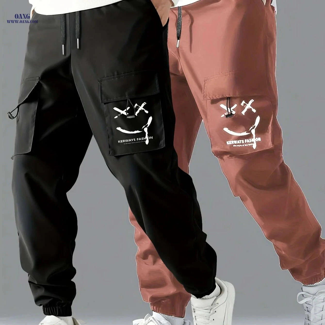 Men's Casual Cargo Pants Two-Pack - Comfortable & Easy Care   OAXG 