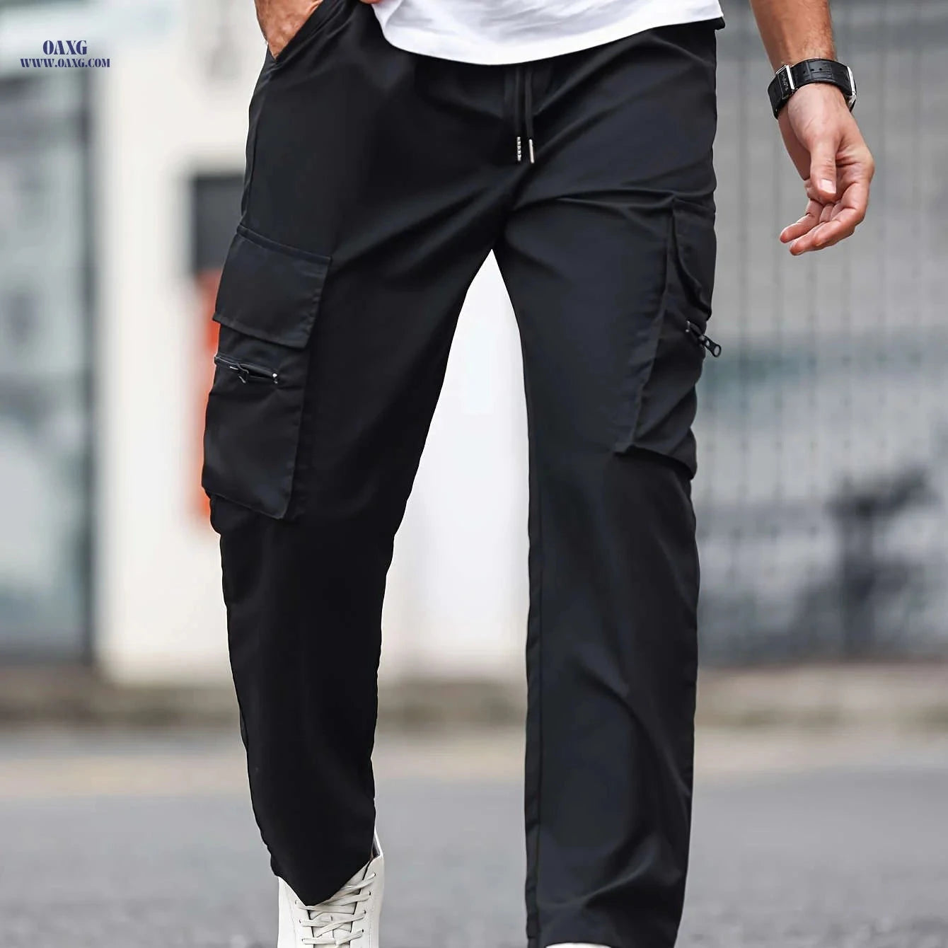 Men's Casual Cargo Pants - Versatile Outdoor Joggers with Drawstring   OAXG 