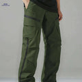 Men's Casual Cargo Pants - Zipper and Drawstring Waist, Black   OAXG Black / S
