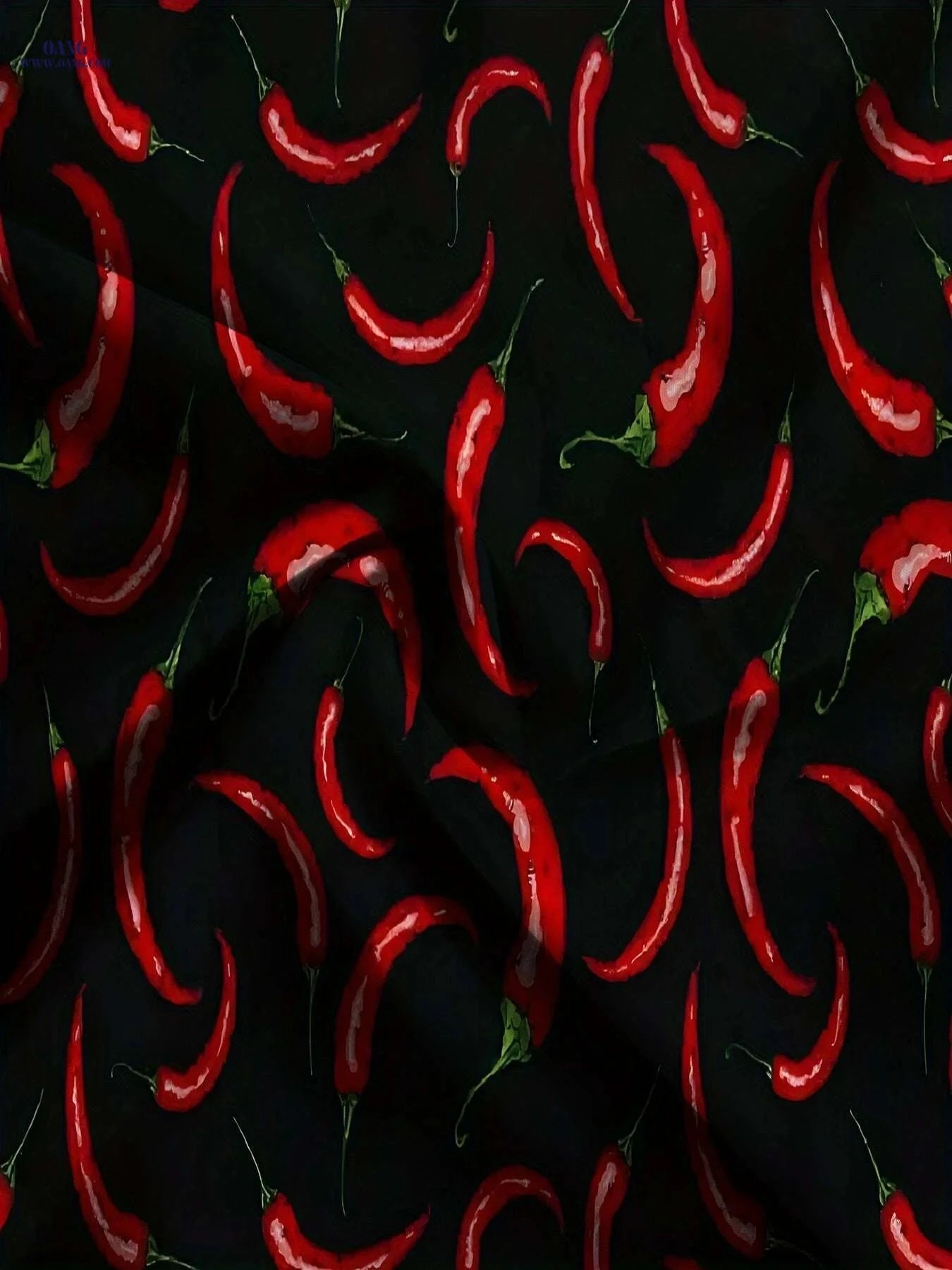 Men’s Casual Chili Pepper Print Pants - Loose Fit & All-Season Comfort   OAXG Mixed Color / M