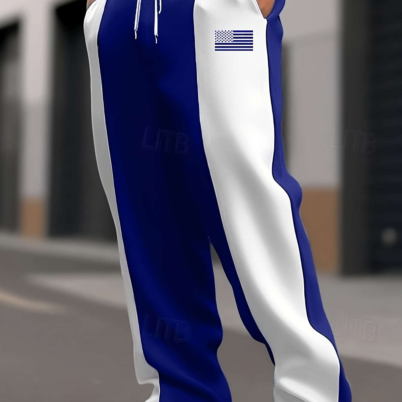 Men's Casual Color-Block Pants - Comfortable Loose Fit for Street Style   OAXG 