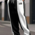 Men's Casual Color-Block Pants - Comfortable Loose Fit for Street Style   OAXG Black / FR S