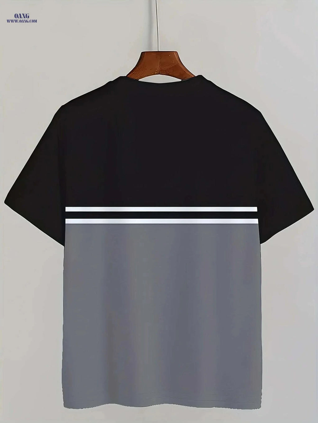 Men's Casual Color Block T-Shirt - Vintage FREEDOM Print, Short Sleeve   OAXG Slate Grey / S