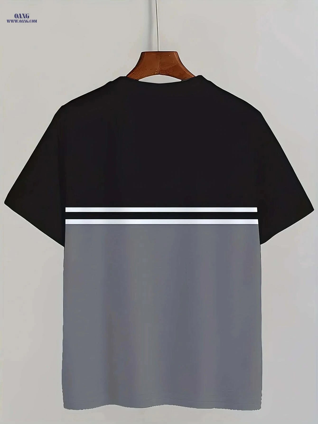Men's Casual Color Block T-Shirt - Vintage FREEDOM Print, Short Sleeve   OAXG Slate Grey / S