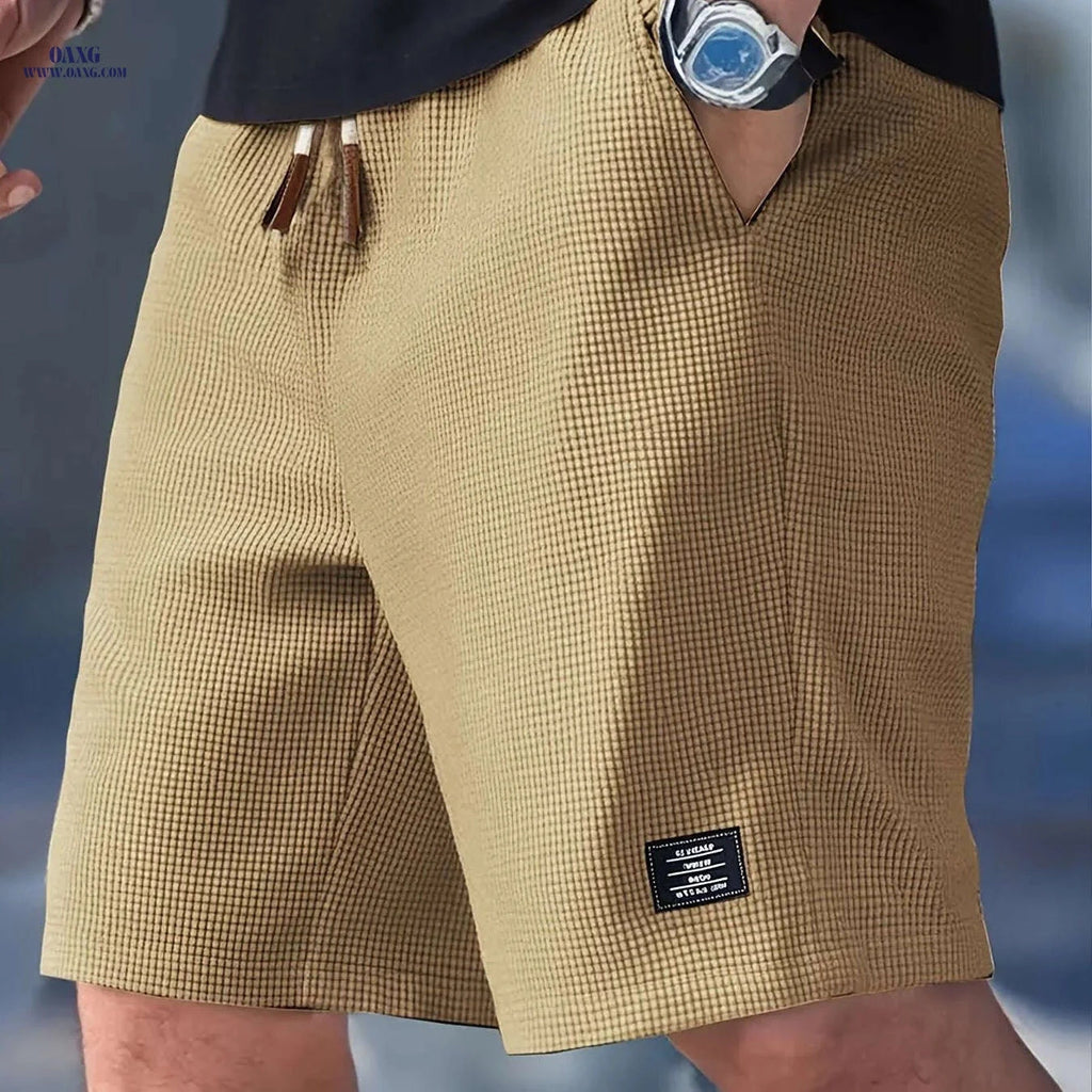 Men's Casual Corduroy Shorts - Elastic Waistband & Soft Fabric   OAXG 