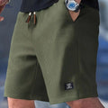Men's Casual Corduroy Shorts - Elastic Waistband & Soft Fabric   OAXG 