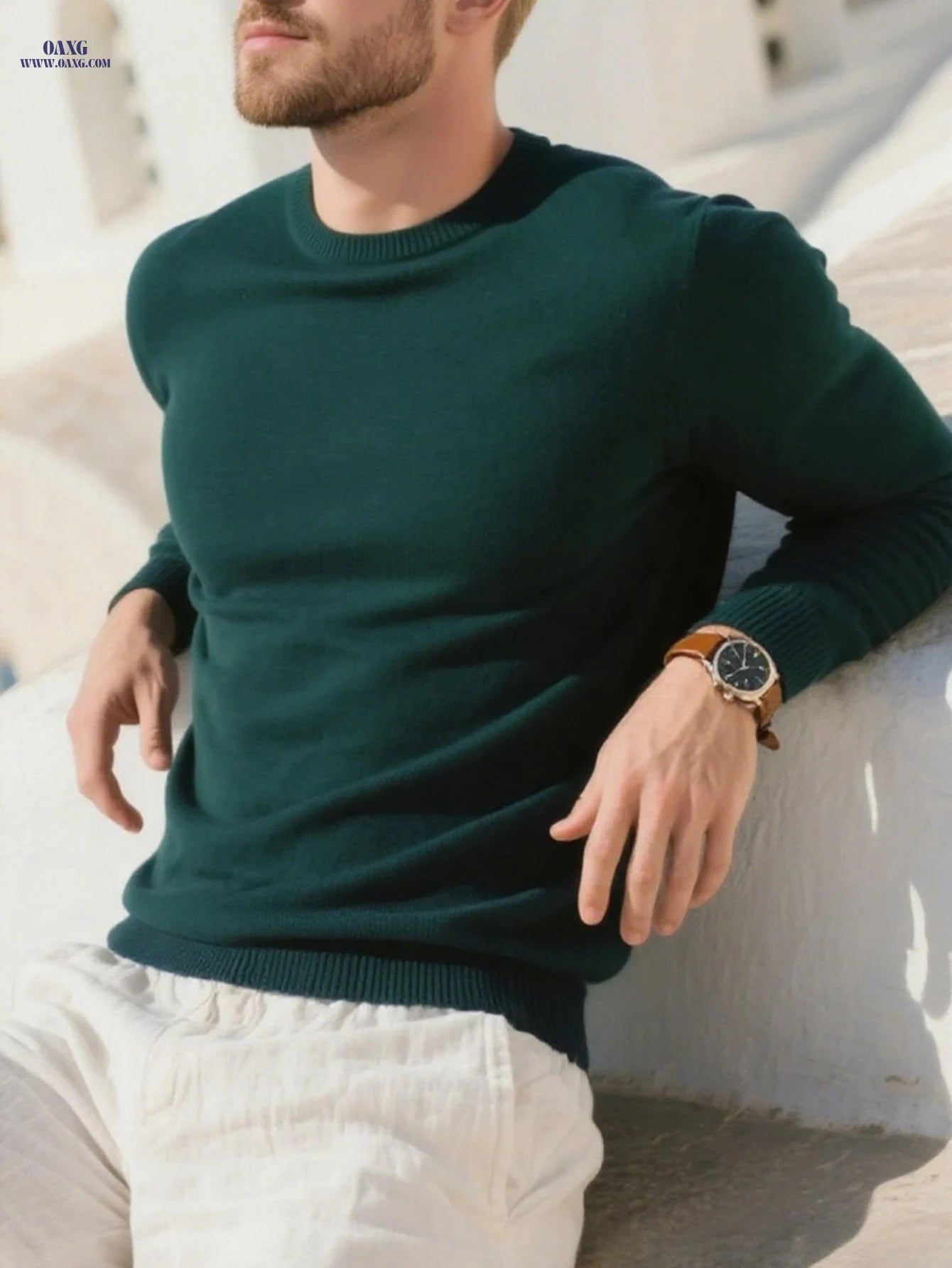 Men's Casual Crew Neck Knit Sweater - Perfect for Autumn/Winter   OAXG Black / FR XL