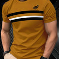 Men's Casual Crew Neck T-Shirt - 100% Polyester, Regular Fit   OAXG 