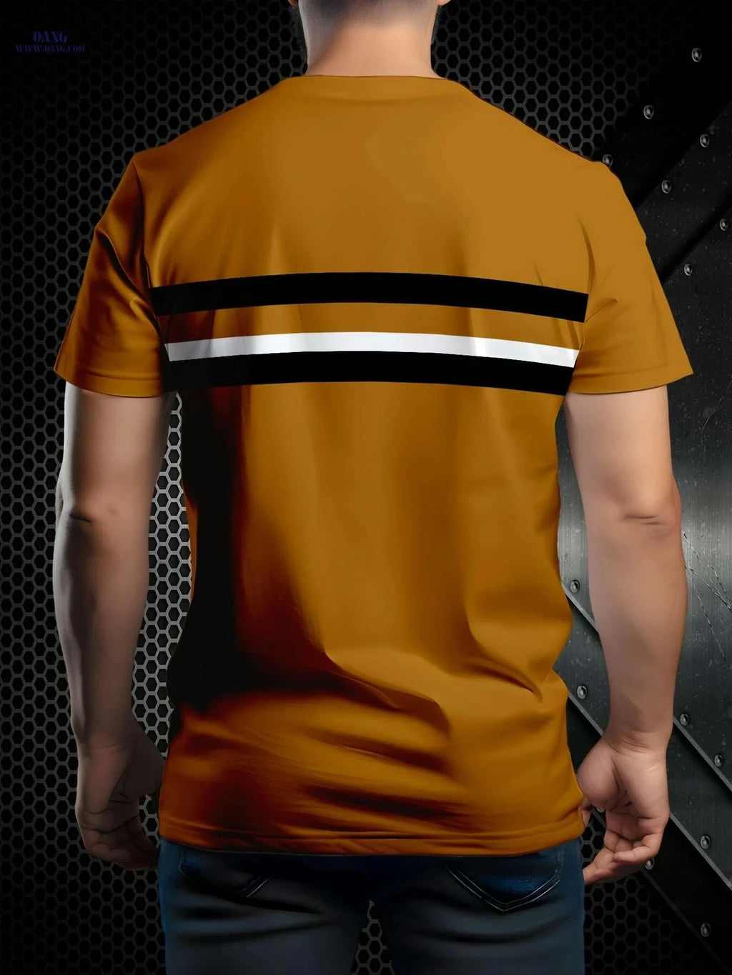 Men's Casual Crew Neck T-Shirt - 100% Polyester, Regular Fit   OAXG Mixed Color / S