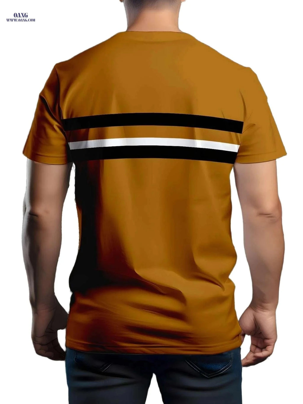 Men's Casual Crew Neck T-Shirt - 100% Polyester, Slight Stretch Fit   OAXG Mixed Color / S