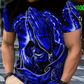 Men’s Casual Crew Neck T-Shirt - Light Luxury Summer Fashion Tee   OAXG Black & Blue / S