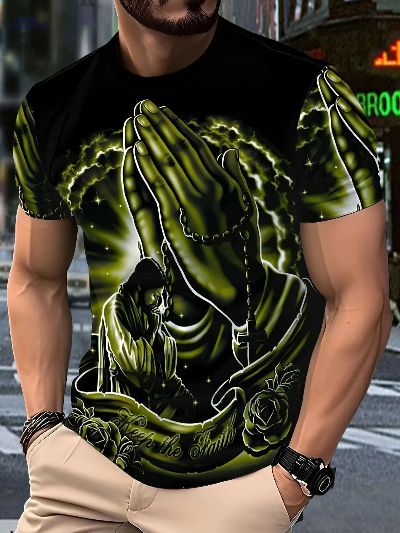 Men’s Casual Crew Neck T-Shirt - Light Luxury Summer Fashion Tee   OAXG Black & Blue / S