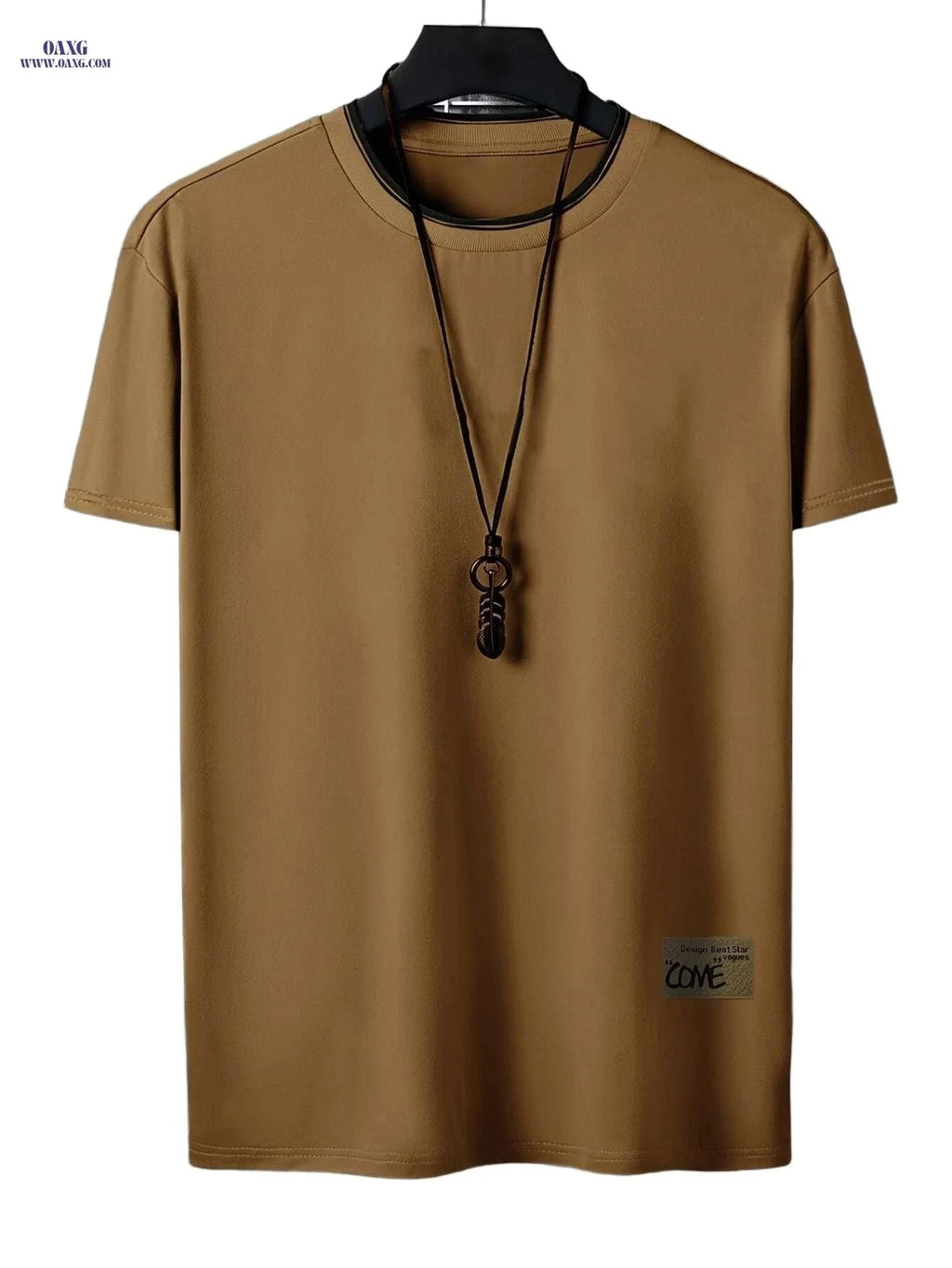 Men's Casual Crew Neck T-Shirt - Stylish Alphabet Pattern for Summer   OAXG 