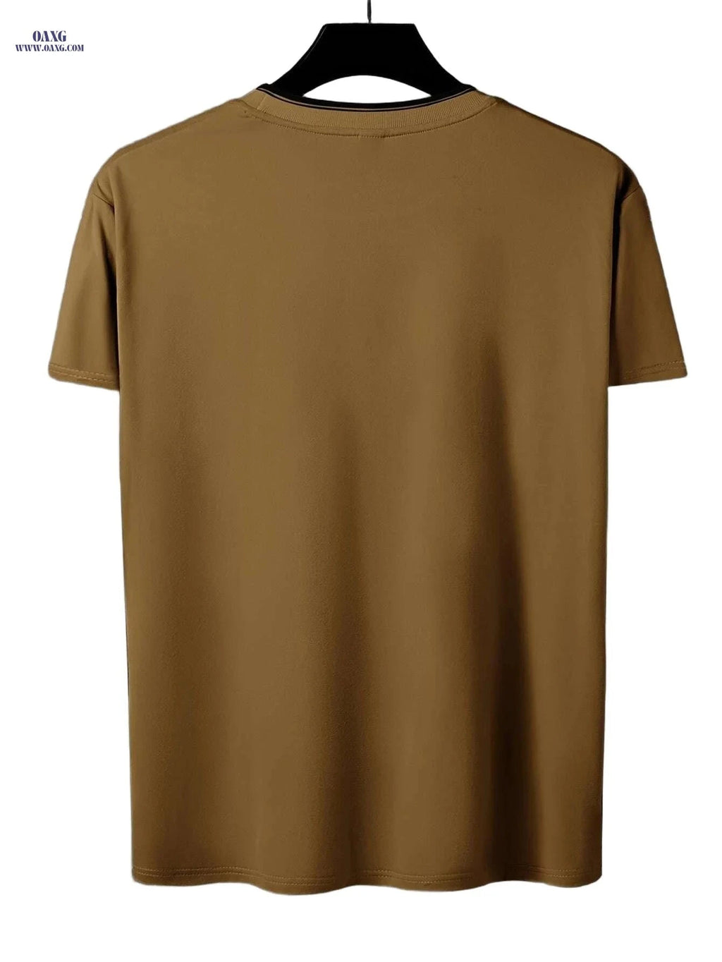 Men's Casual Crew Neck T-Shirt - Stylish Alphabet Pattern for Summer   OAXG Coffee color / S