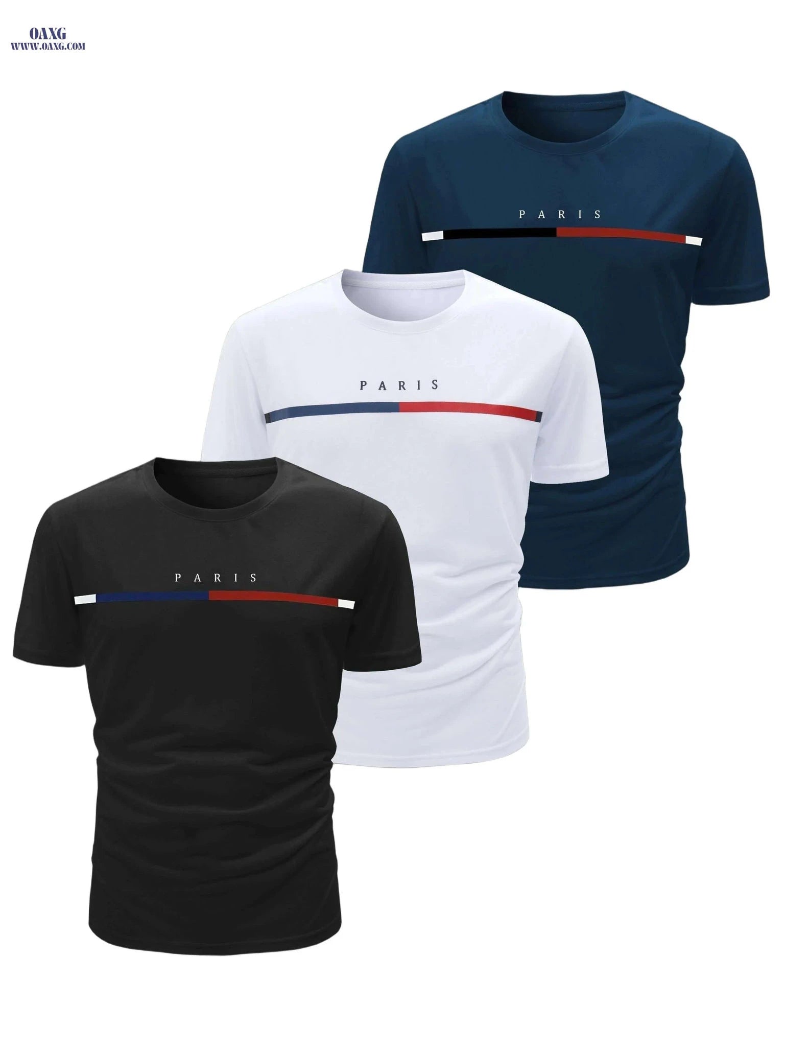 Men’s Casual Crew Neck T-Shirts - 3pcs Lightweight Summer Wear   OAXG 