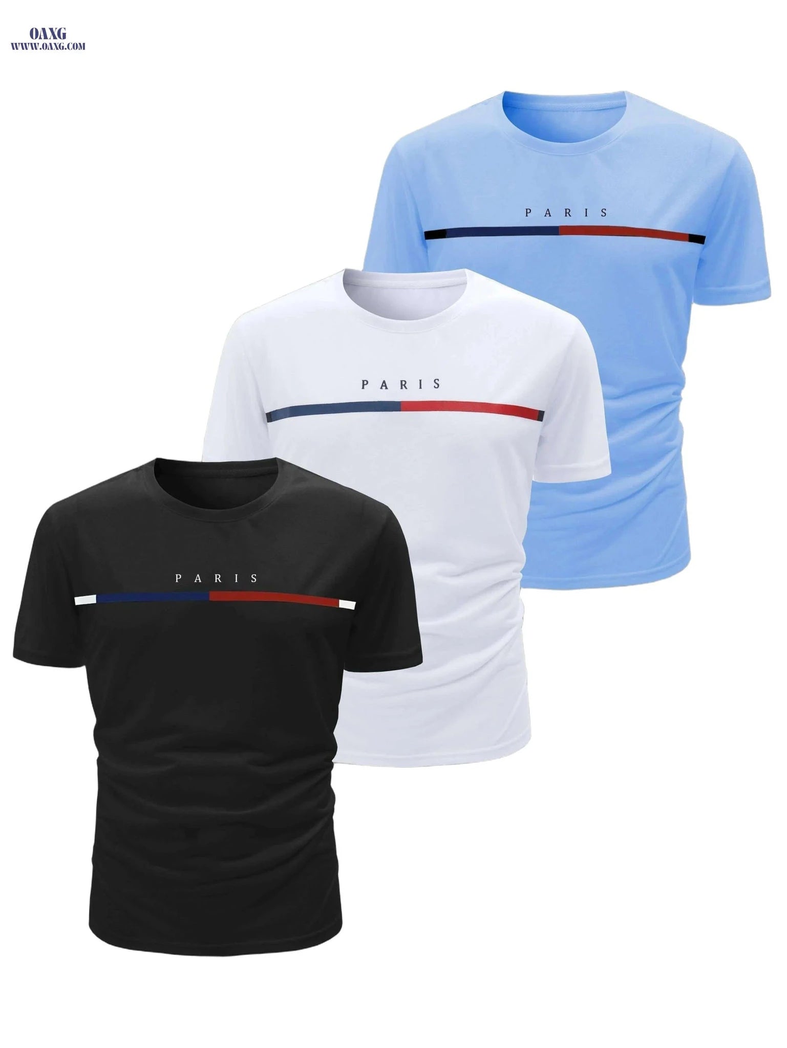 Men’s Casual Crew Neck T-Shirts - 3pcs Lightweight Summer Wear   OAXG 