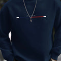 Men's Casual Crewneck Sweatshirt - Three-Color Stripe Style   OAXG 