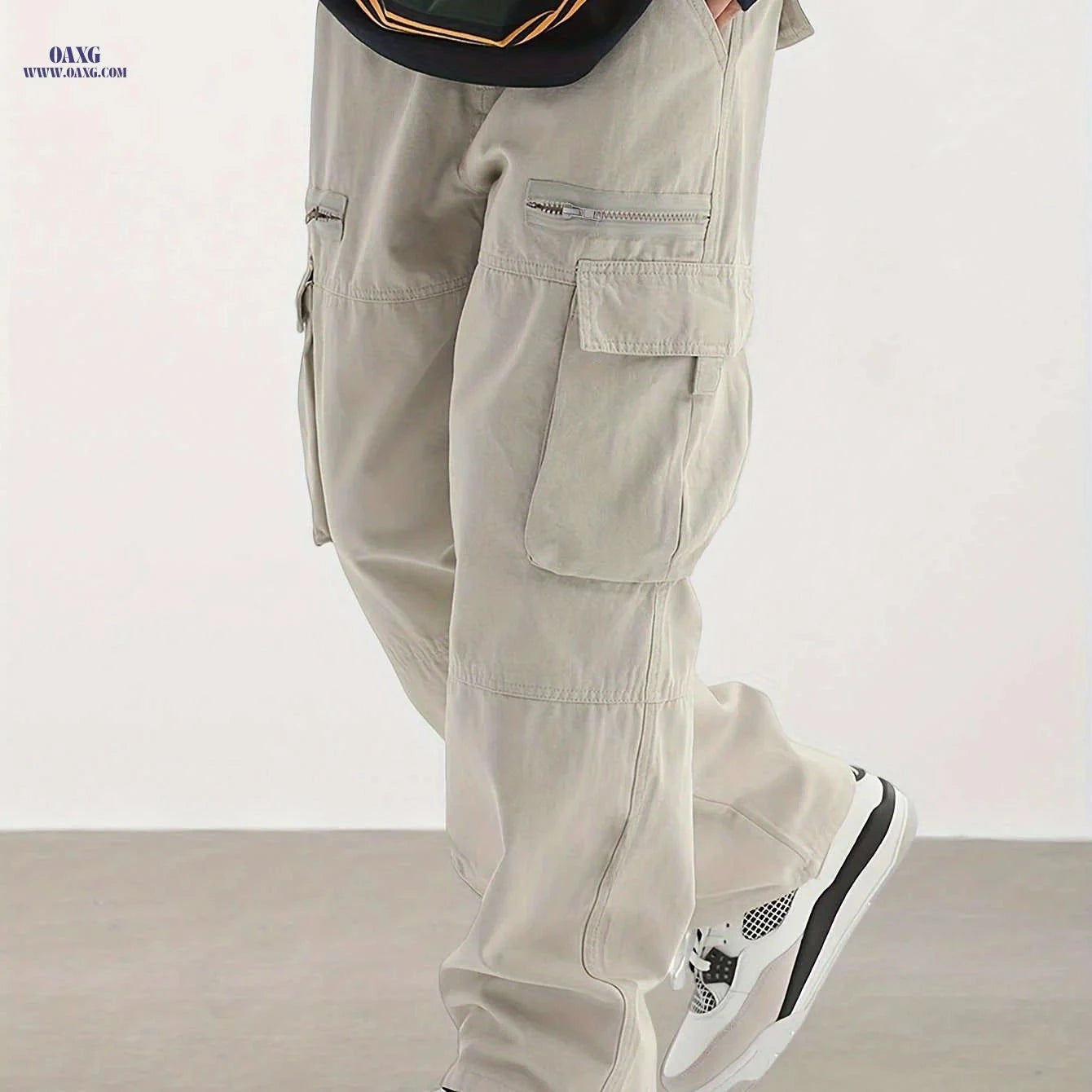 Men's Casual Drawstring Pants - Stylish Flap Pockets, Relaxed Fit   OAXG 