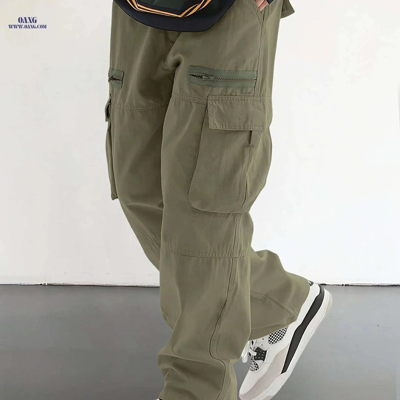Men's Casual Drawstring Pants - Stylish Flap Pockets, Relaxed Fit   OAXG 