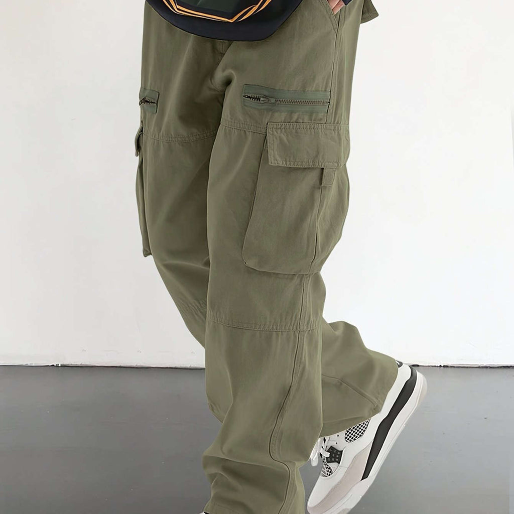 Men's Casual Drawstring Pants - Stylish Flap Pockets, Relaxed Fit   OAXG 