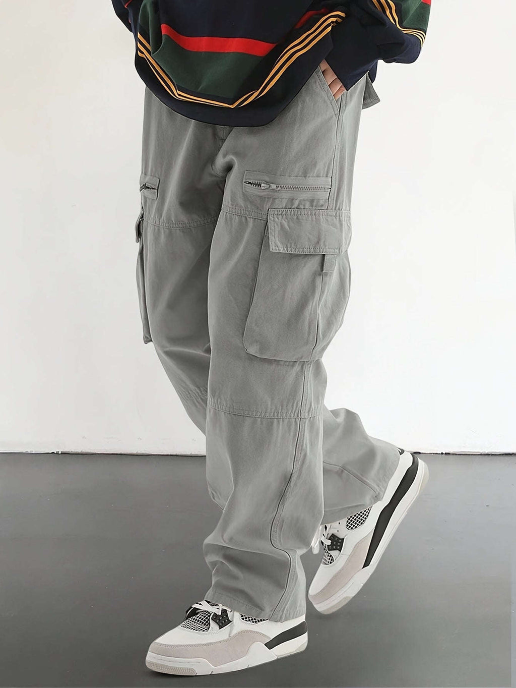 Men's Casual Drawstring Pants - Stylish Flap Pockets, Relaxed Fit   OAXG 