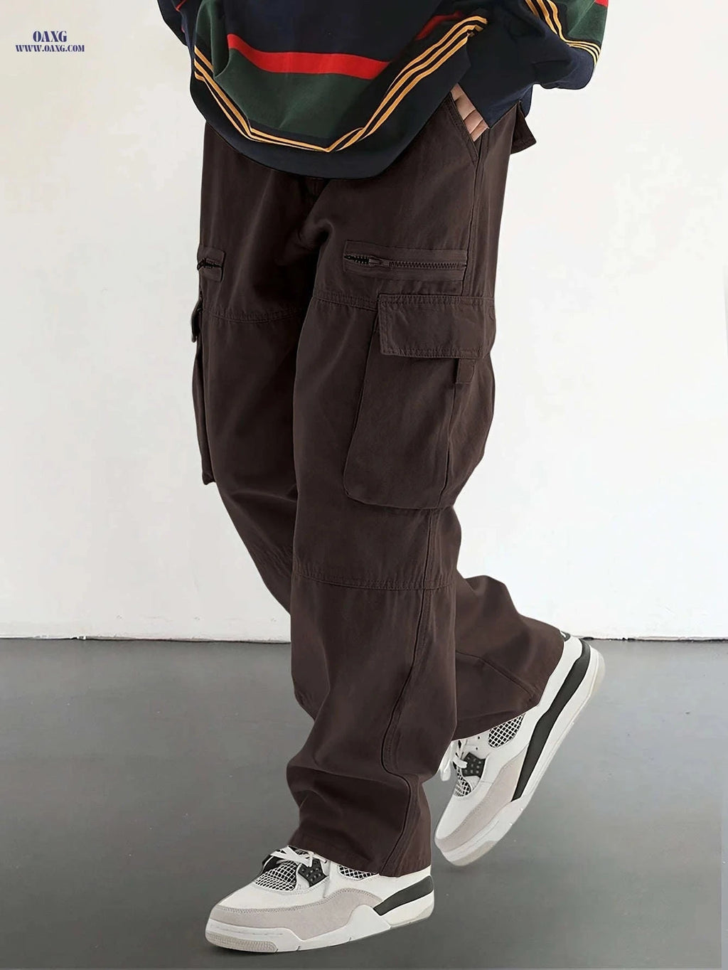Men's Casual Drawstring Pants - Stylish Flap Pockets, Relaxed Fit   OAXG Black / FR S