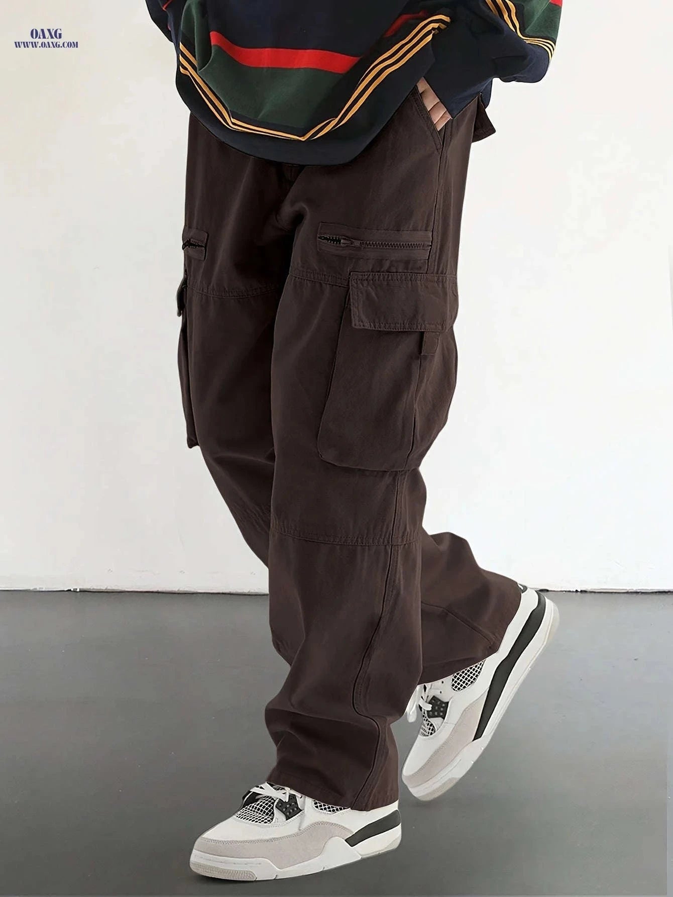 Men's Casual Drawstring Pants - Stylish Flap Pockets, Relaxed Fit   OAXG Black / FR S