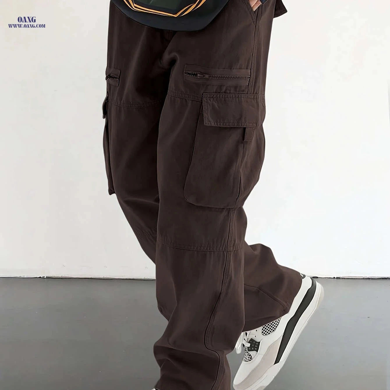 Men's Casual Drawstring Pants - Stylish Flap Pockets, Relaxed Fit   OAXG Black / FR S