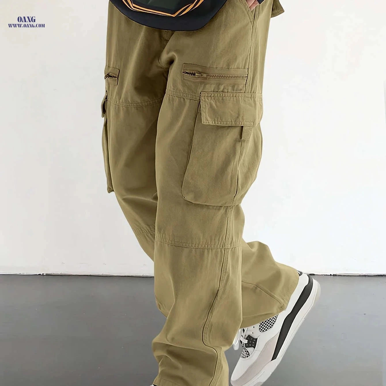 Men's Casual Drawstring Pants - Stylish Flap Pockets, Relaxed Fit   OAXG 