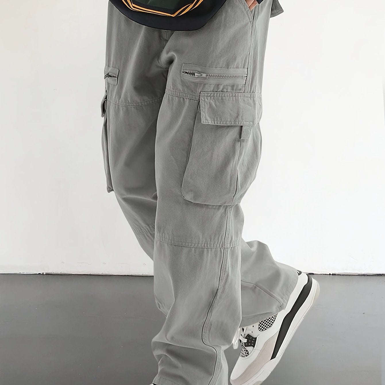 Men's Casual Drawstring Pants - Stylish Flap Pockets, Relaxed Fit   OAXG 