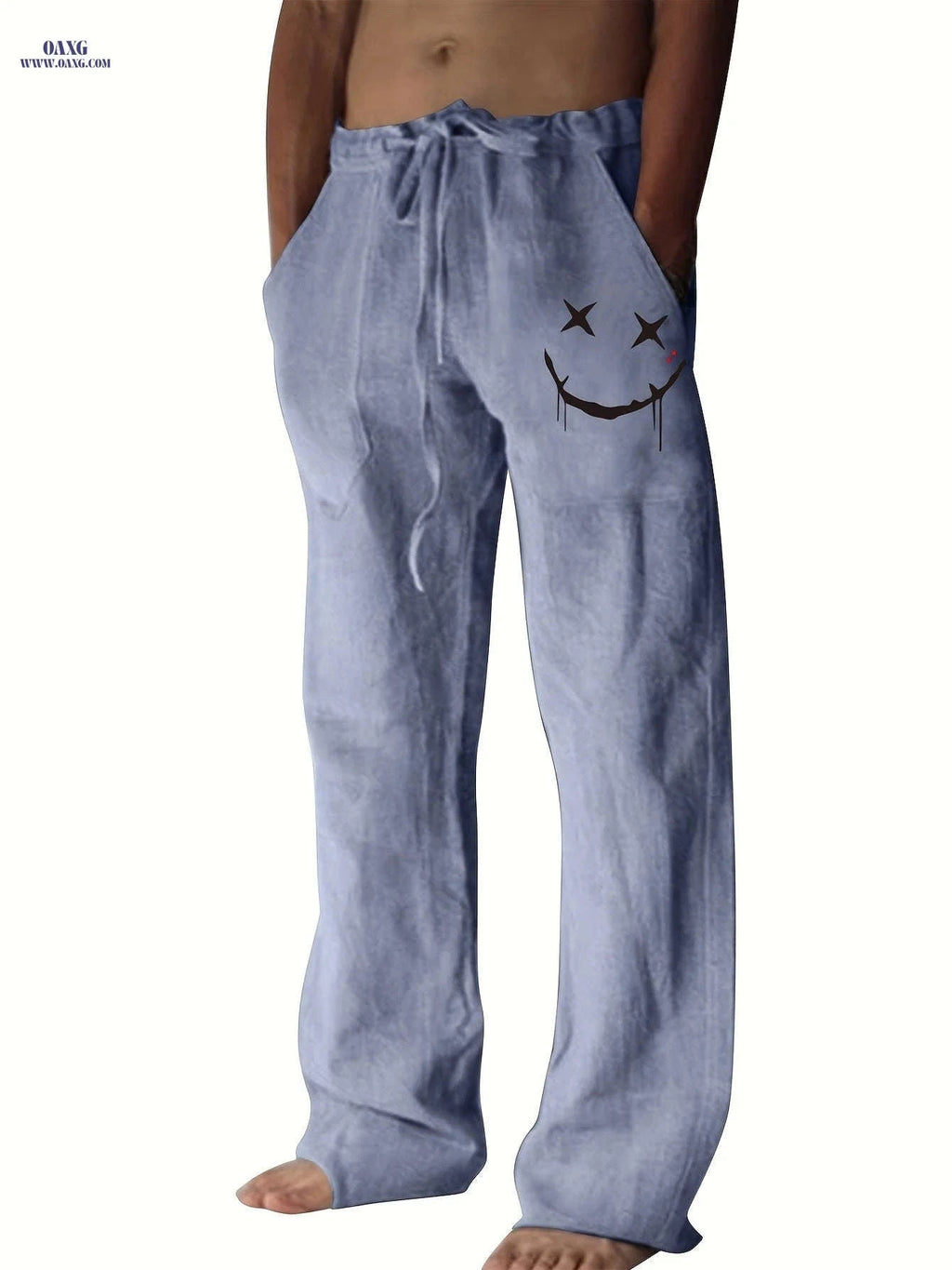 Men's Casual Drawstring Pants - Whimsical Print for Beach Style   OAXG 