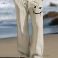 Men's Casual Drawstring Pants - Whimsical Print for Beach Style   OAXG Khaki / FR S