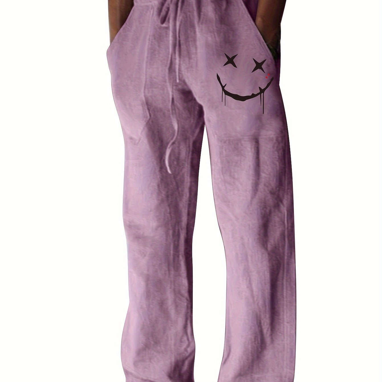 Men's Casual Drawstring Pants - Whimsical Print for Beach Style   OAXG Khaki / FR S