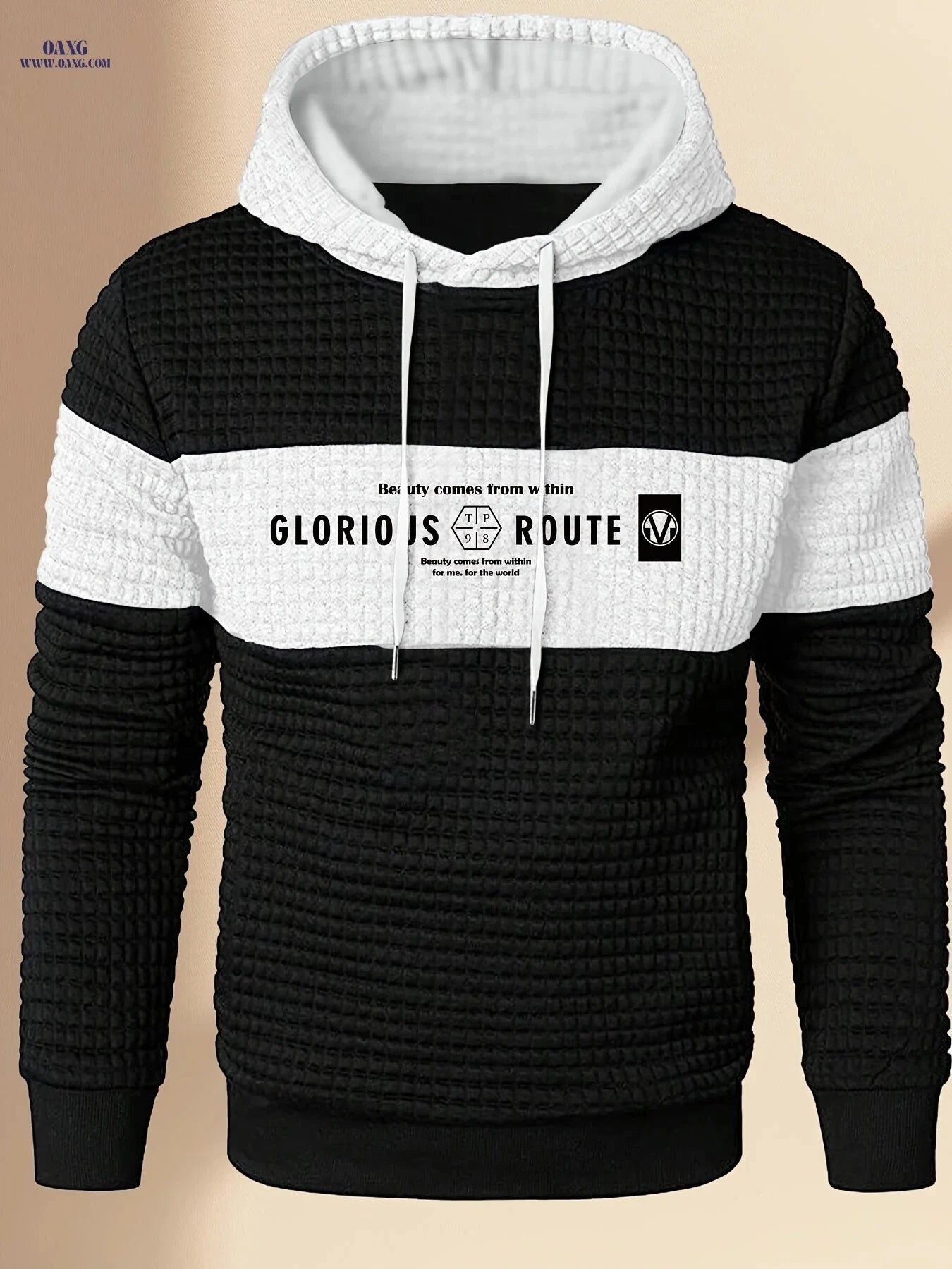 Men's Casual Fashion Hoodie - Sporty Letter Print, Long Sleeve   OAXG 
