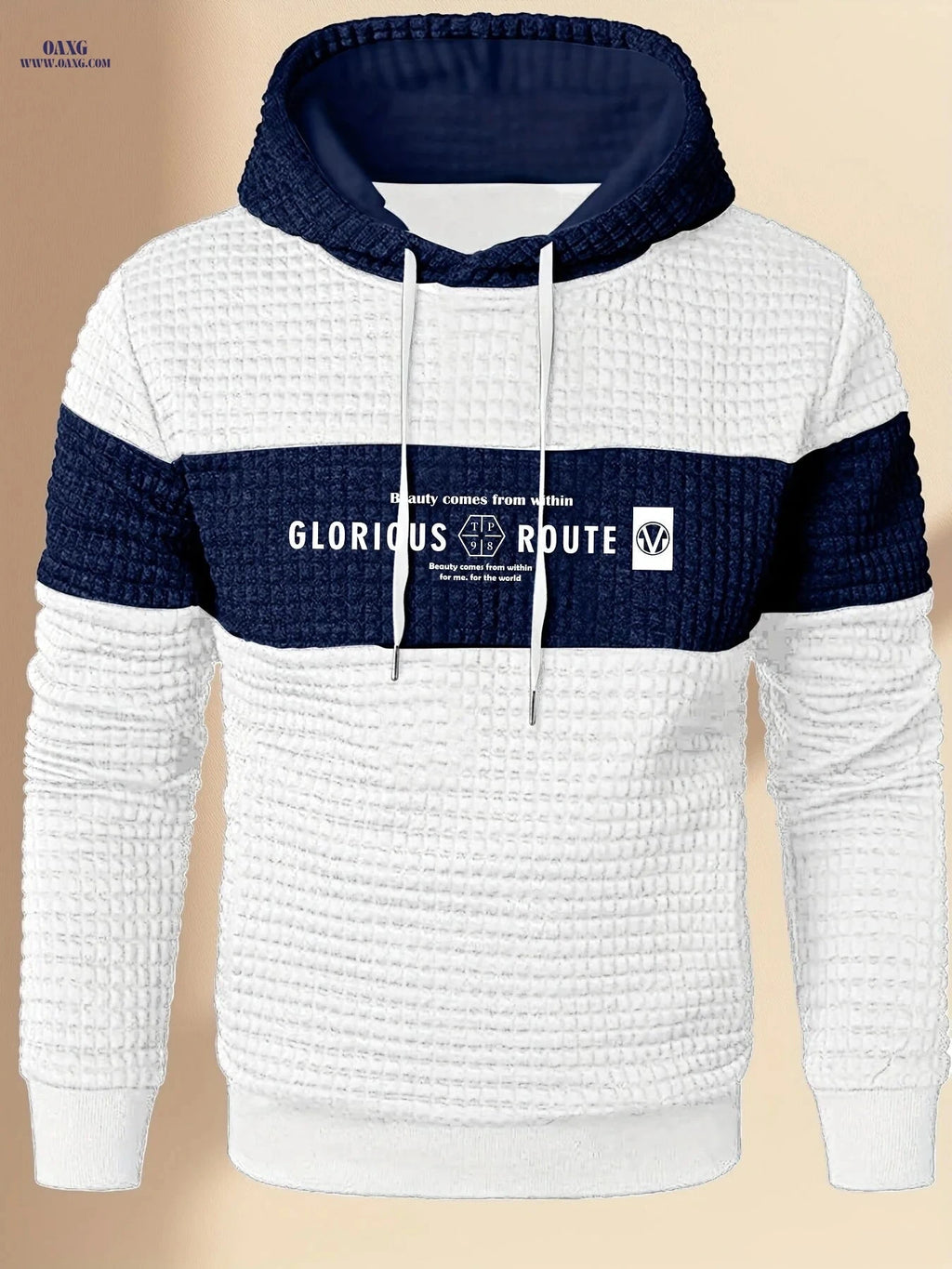Men's Casual Fashion Hoodie - Sporty Letter Print, Long Sleeve   OAXG Blue / FR S