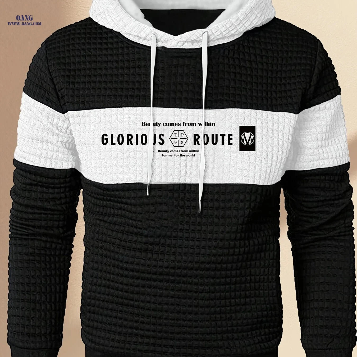 Men's Casual Fashion Hoodie - Sporty Letter Print, Long Sleeve   OAXG Blue / FR S