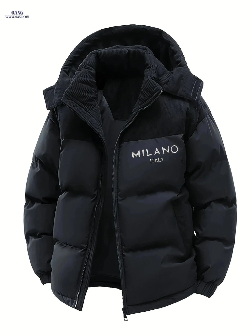 Men's Casual Faux Fur Jacket - Lightweight Hooded Outdoor Coat   OAXG Black / FR S