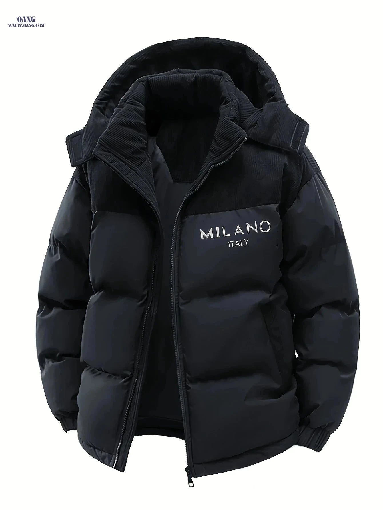 Men's Casual Faux Fur Jacket - Lightweight Hooded Outdoor Coat   OAXG Black / FR S