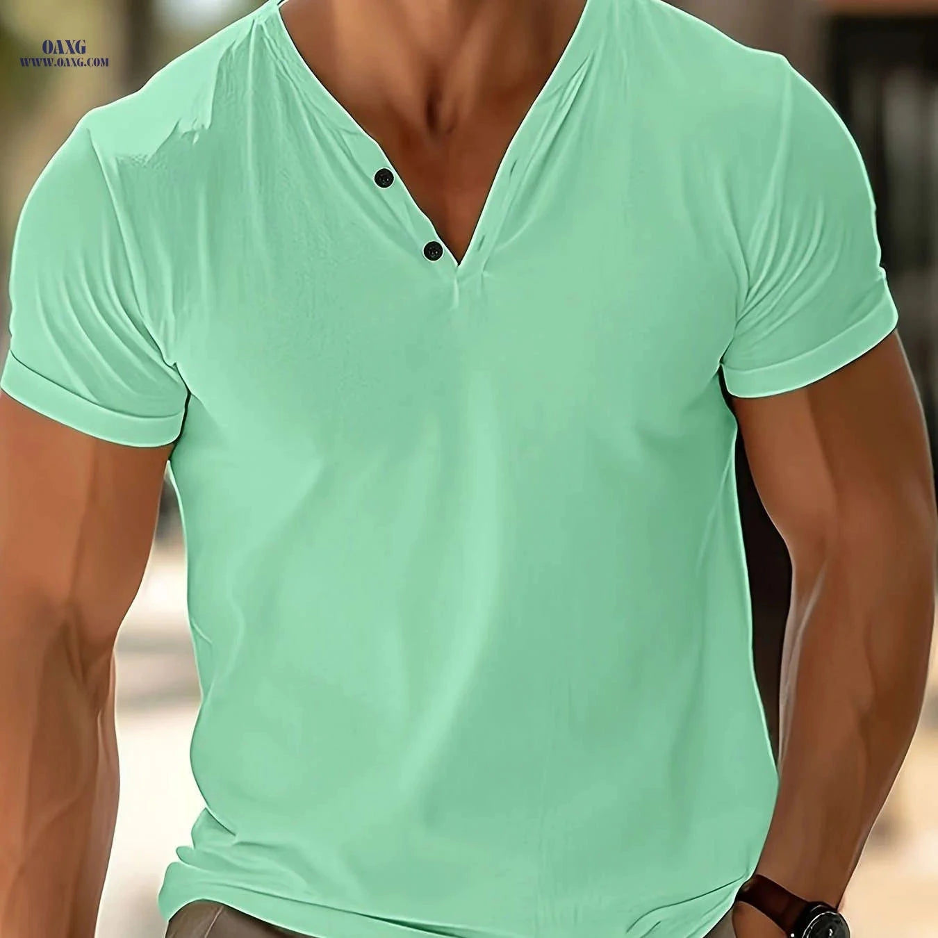 Men's Casual Fitted Polo Shirt - Short Sleeve for Summer Sports   OAXG 
