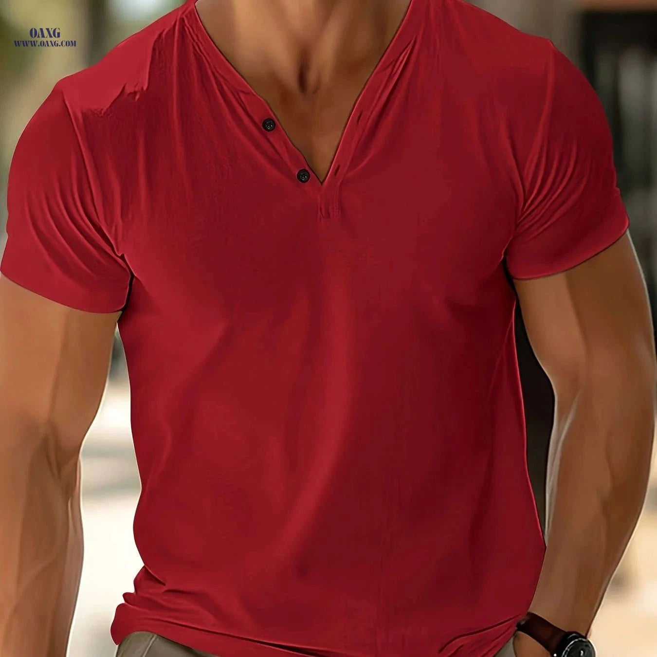 Men's Casual Fitted Polo Shirt - Short Sleeve for Summer Sports   OAXG 