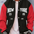 Men's Casual Fleece Jacket - Spring Autumn Baseball Style, Pockets   OAXG 