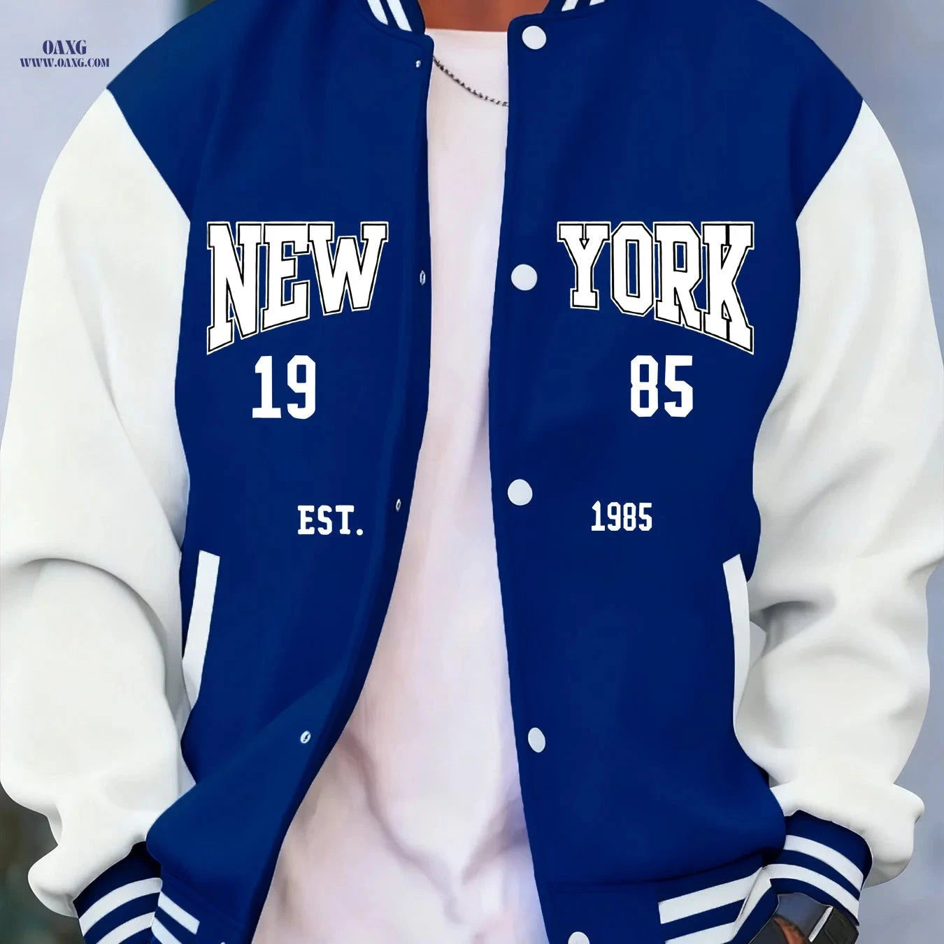 Men's Casual Fleece Jacket - Spring Autumn Baseball Style, Pockets   OAXG 